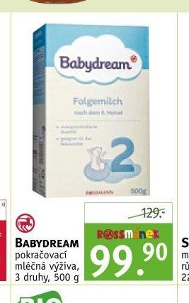 BABYDREAM pokračovací mléčná výživa, 500 g