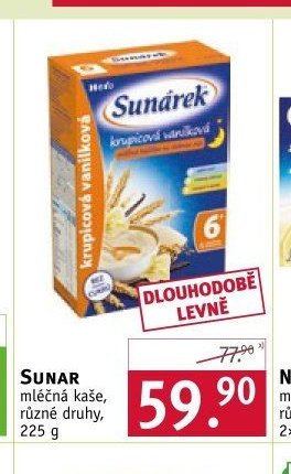 SUNAR mléčná kaše, 225 g