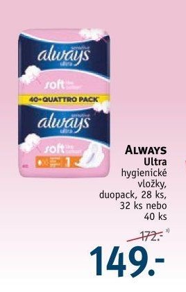ALWAYS Ultra hygienické vložky, 32 ks nebo 40 ks