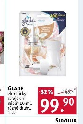 GLADE elektrický strojek + náplň 20 ml - ROSSMANN drogerie aktualniletaky.eu