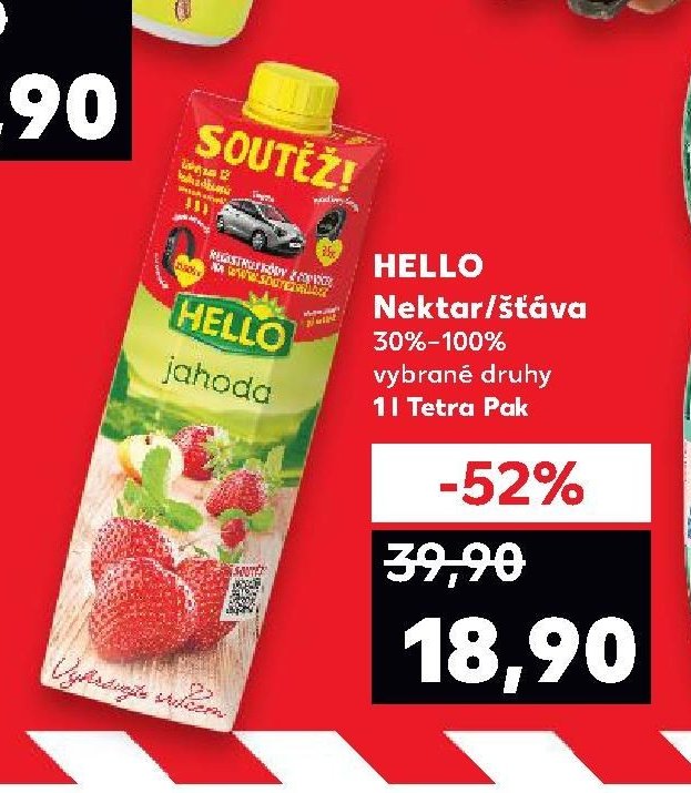 HELLO Nektar/šťáva 1 l Tetra Pak
