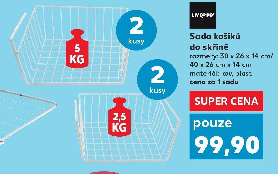 Sada košíků do skříně