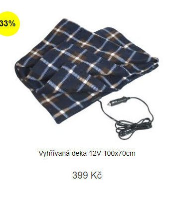 Vyhřívaná deka 12V 100x70cm