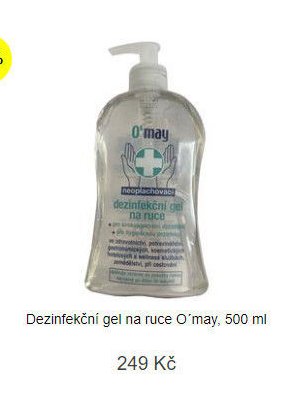 Dezinfekční gel na ruce O'may, 500 ml