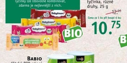 BABYDREAM a GENUSS PLUS ovocné tyčinky, 25 g