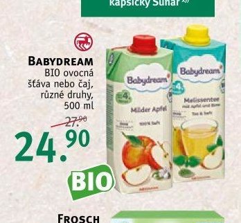 BABYDREAM BIO ovocná šťáva