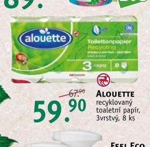ALOUETTE recyklovaný toaletní papír, 3vrstvý, 8 ks