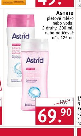 ASTRID pleťové mléko nebo voda