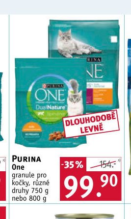 Purina One granule pro kočky, různé druhy 750 g nebo 800 g