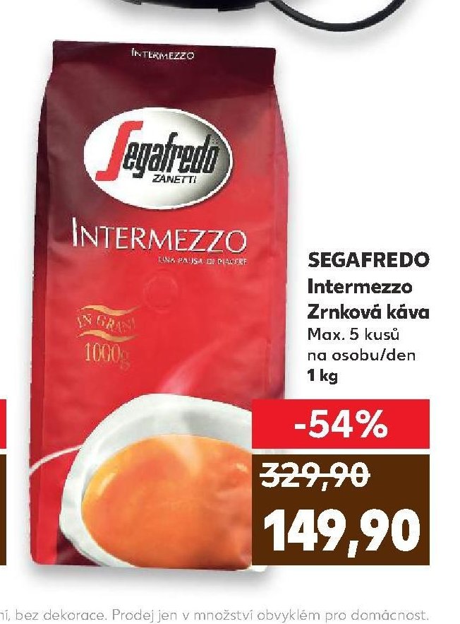 SEGAFREDO Intermezzo Zrnková káva