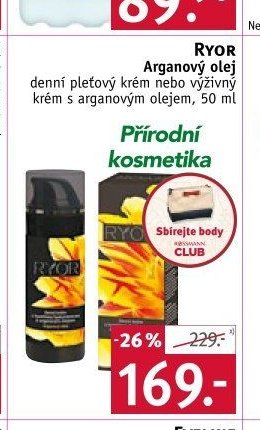 Ryor Arganový olej denní pleťový krém