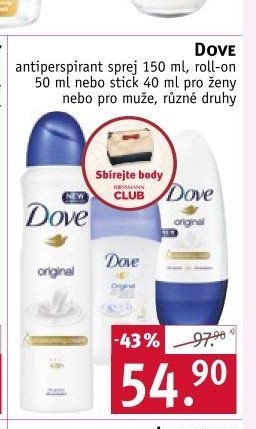Dove antiperspirant sprej, roll-on nebo stick