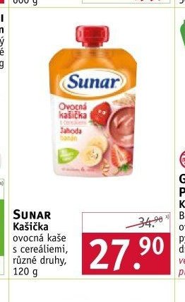 SUNAR Kašička ovocná kaše s cereáliemi