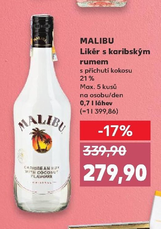 Malibu likér s karibským rumem
