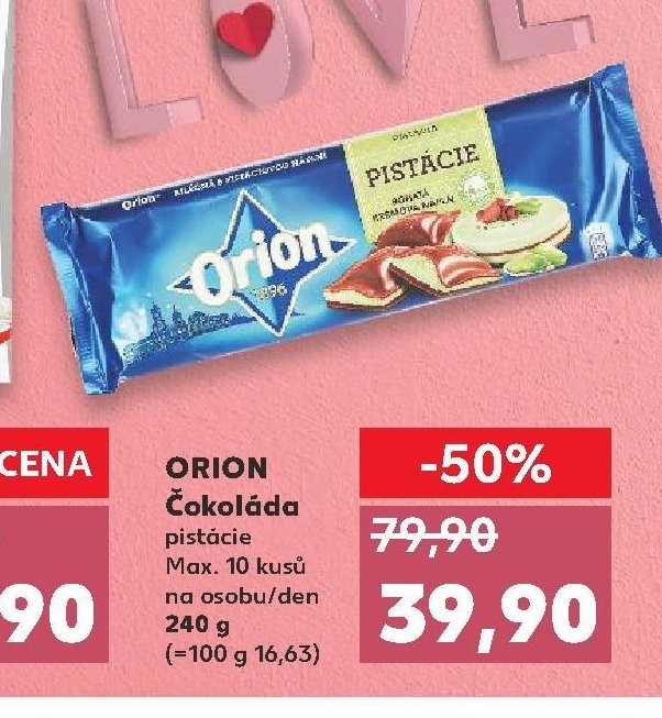 Orion Čokoláda pistácie