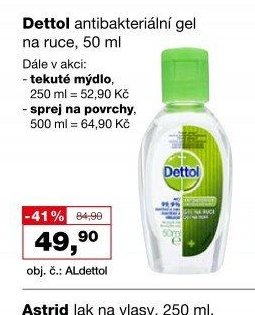 Dettol antibakteriální gel na ruce, 50 ml
