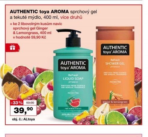 AUTHENTIC toya AROMA sprchový gel a tekuté mýdlo, 400 ml, více druhů