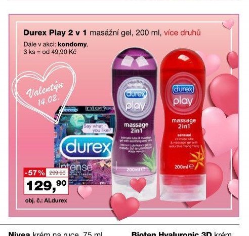 Durex Play 2 v 1 masážní gel, 200 ml, více druhů