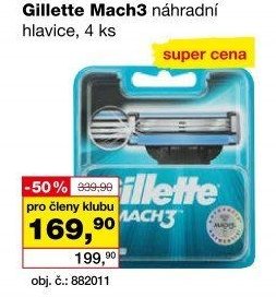 Gillette Mach3 náhradní hlavice, 4 ks