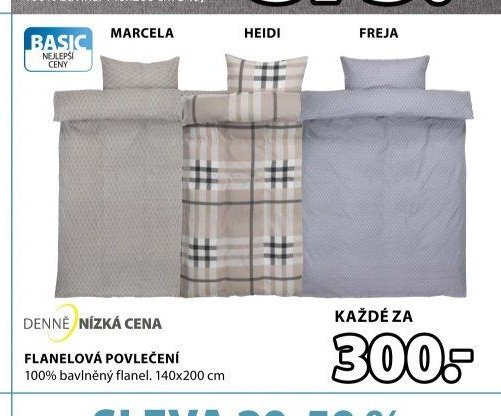 FLANELOVÁ POVLEČENÍ MARCELA, HEIDI, FREJA