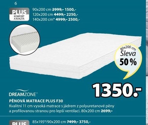 PĚNOVÁ MATRACE PLUS F30
