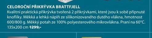 CELOROČNÍ PŘIKRÝVKA BRATTFJELL