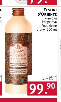 Tesori d'Oriente krémová koupelová pěna
