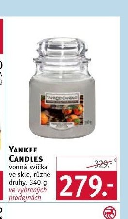 Yankee Candles vonná svíčka ve skle, různé druhy, 340 g