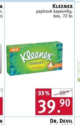 Kleenex papírové kapesníky, box, 72 ks