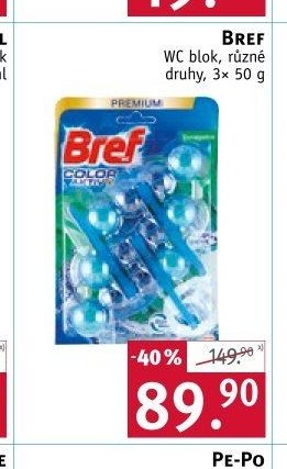 Bref WC blok, různé druhy, 3× 50 g