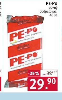 Pe-Po pevný podpalovač, 40 ks