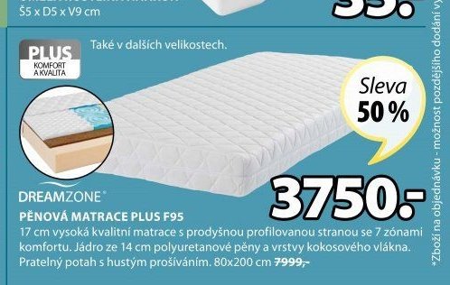 PĚNOVÁ MATRACE PLUS F95