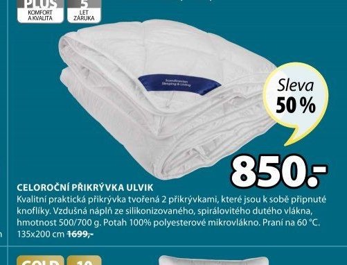 CELOROČNÍ PŘIKRÝVKA ULVIK
