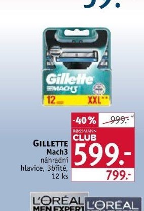 Gillette Mach3 náhradní hlavice