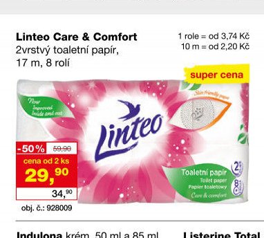 Linteo Care & Comfort 2vrstvý toaletní papír
