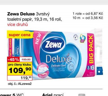 Zewa Deluxe 3vrstvý toaletní papír