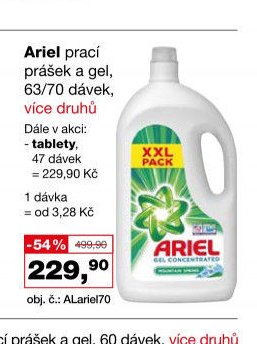 Ariel prací prášek a gel
