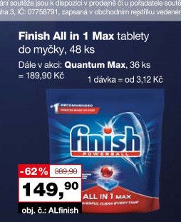 Finish All in 1 Max tablety do myčky