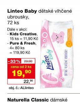 Linteo Baby dětské vlhčené ubrousky