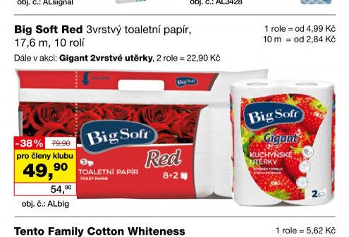 Big Soft Red 3vrstvý toaletní papír