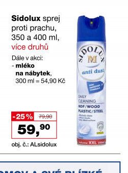 Sidolux sprej proti prachu 350 a 400 ml