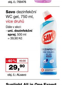 Savo dezinfekční WC gel 750 ml