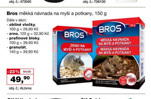 Bros měkká návnada na myši a potkany
