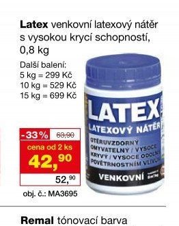 Latex venkovní latexový nátěr, 0,8 kg
