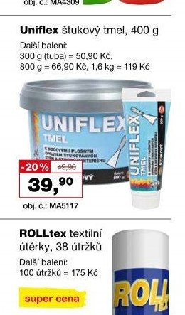 Uniflex štukový tmel, 400 g