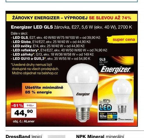 Energizer LED GLS žárovka, E27, 5,6 W