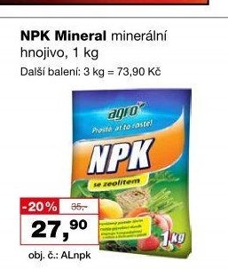 NPK Mineral minerální hnojivo, 1 kg