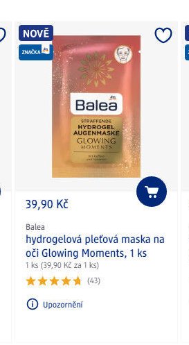 Balea hydrogelová pleťová maska na oči Glowing Moments - dm drogerie aktualniletaky.eu