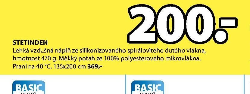 STETINDEN přikrývka