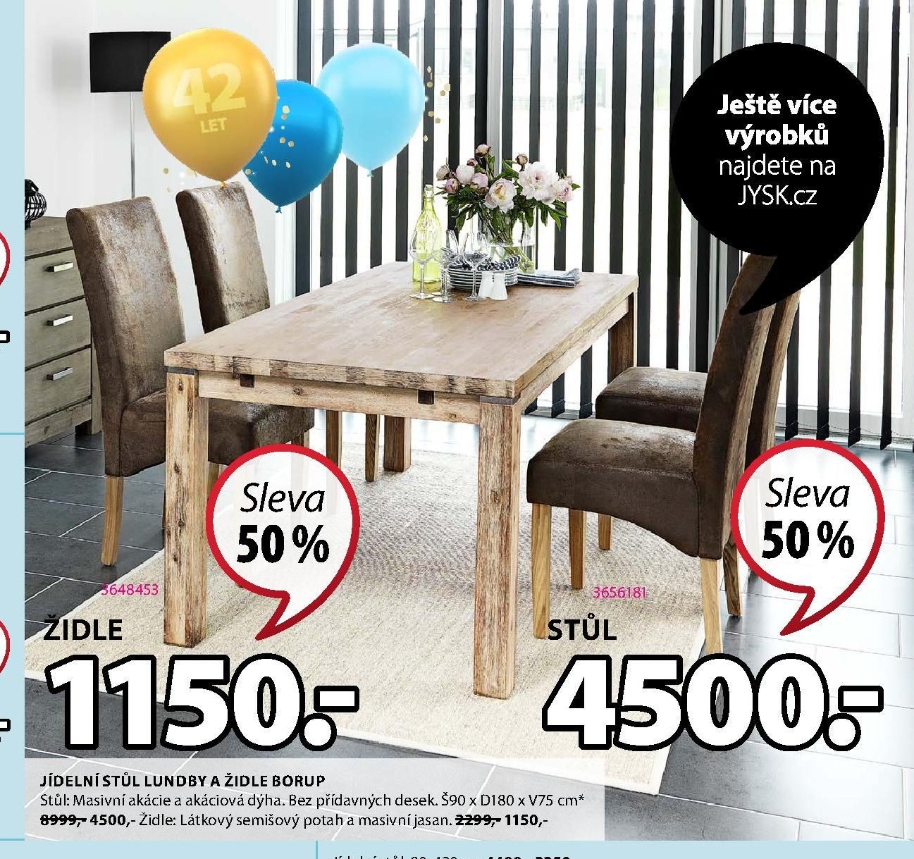 JÍDELNÍ STŮL LUNDBY A ŽIDLE BORUP